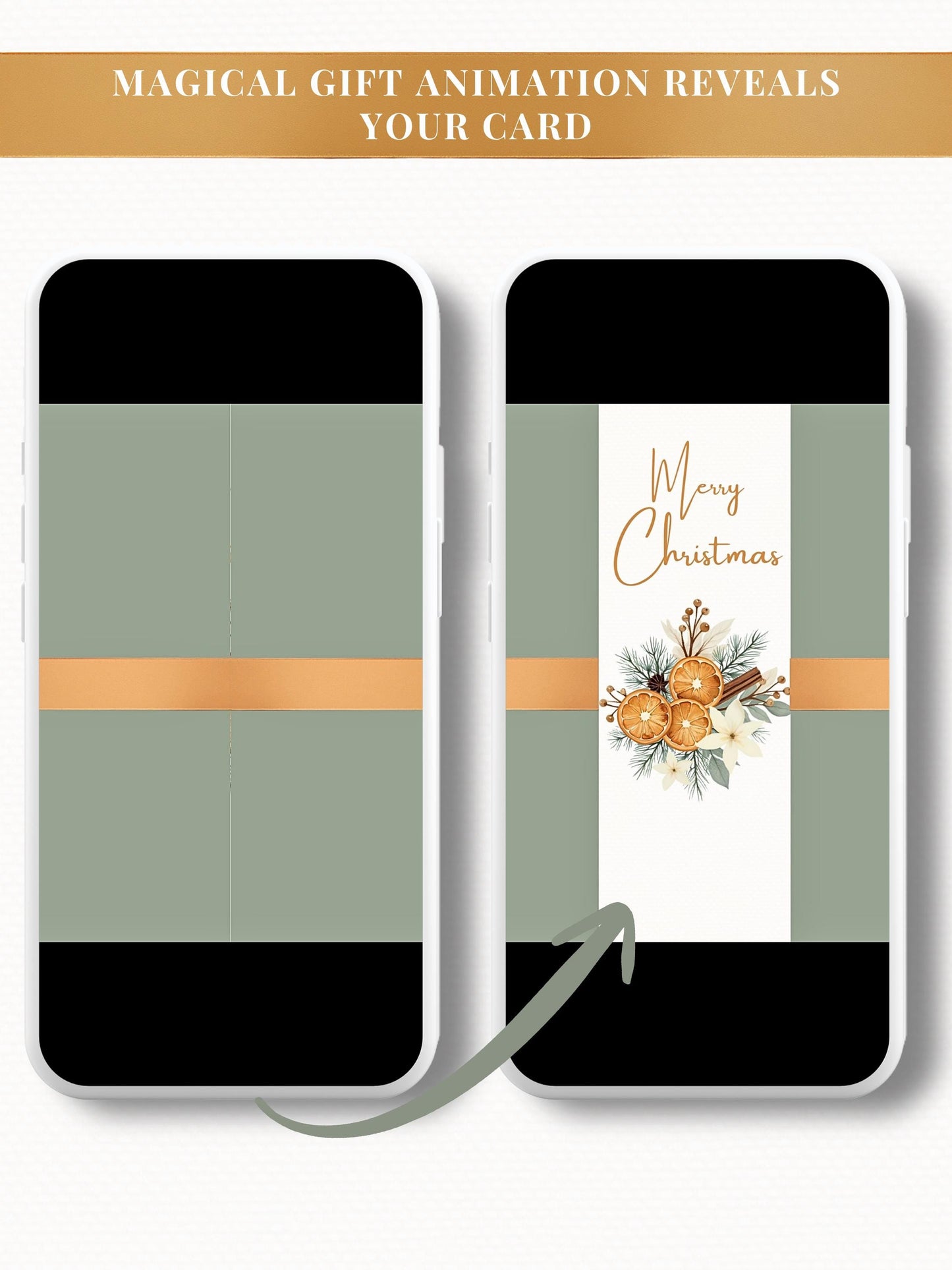 Merry Christmas Animated Digital Card with Family Newsletter (Customizable Canva Template) Musical Holiday Evite for WhatsApp & Messaging