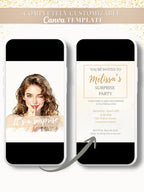 Animated Surprise Party Invitation - Modern Playful Custom Digital Evite (Instant Download Editable Canva Template), Secret Birthday Invite