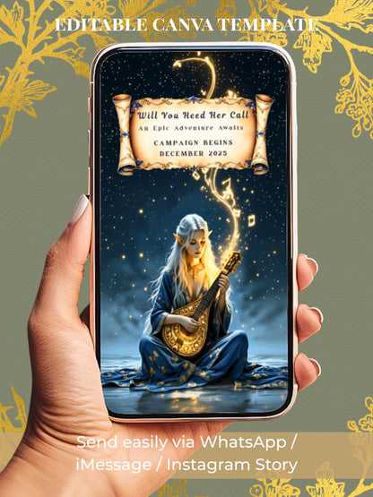 Animated D&D Campaign Invite-Fantasy Adventure Video Invitation (Instant Download Custom Canva Template) Role-playing Table Top Games Evite