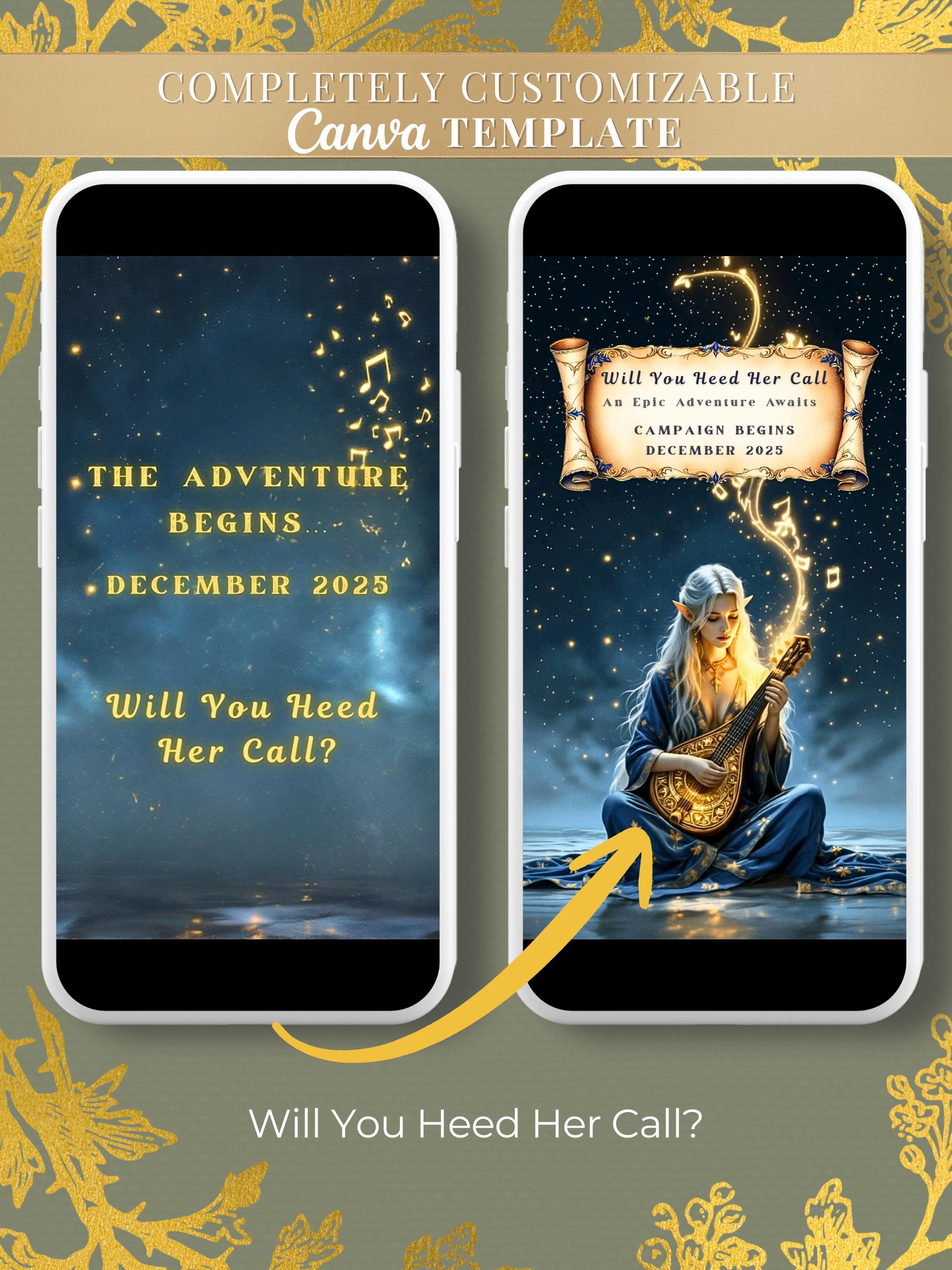 Animated D&D Campaign Invite-Fantasy Adventure Video Invitation (Instant Download Custom Canva Template) Role-playing Table Top Games Evite