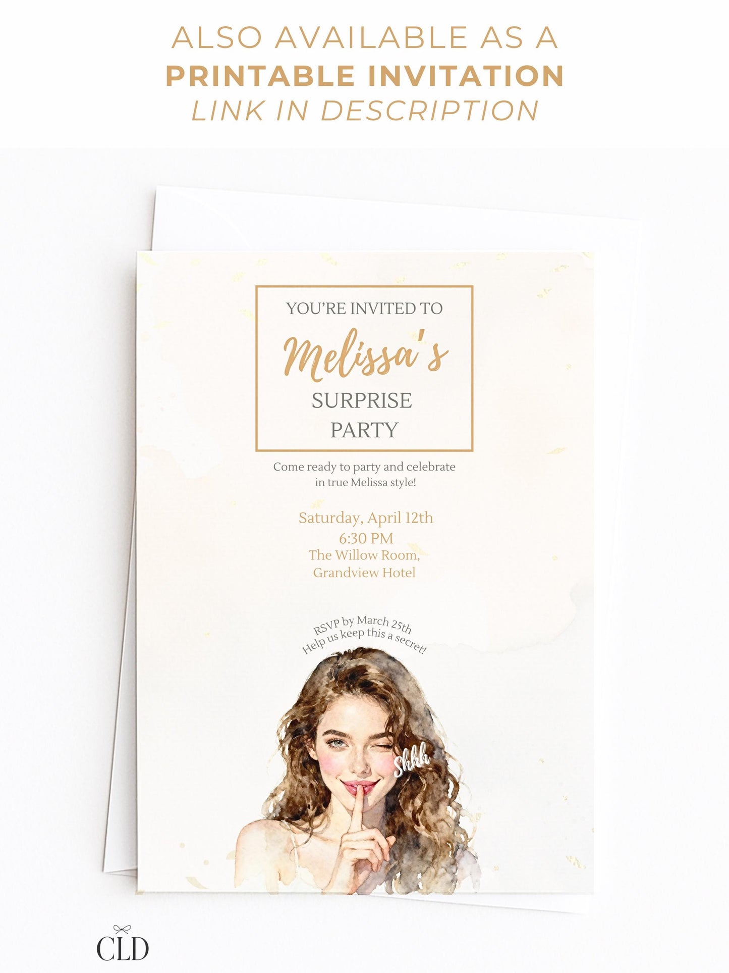 Animated Surprise Party Invitation - Modern Playful Custom Digital Evite (Instant Download Editable Canva Template), Secret Birthday Invite