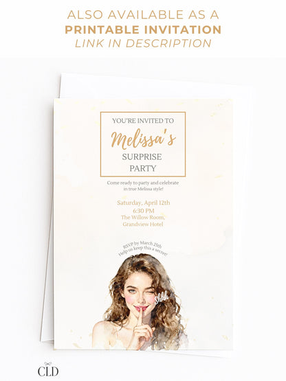 Animated Surprise Party Invitation - Modern Playful Custom Digital Evite (Instant Download Editable Canva Template), Secret Birthday Invite
