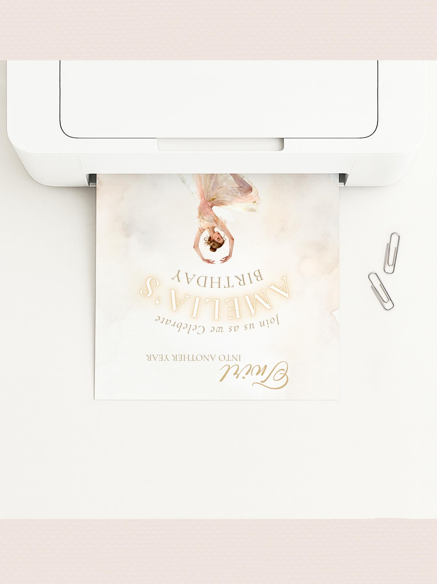 Ballerina Birthday Invitation-Dance Kids Party Invite (Custom Instant Download Canva Template) Elegant Music Box Ballet Girl Evite