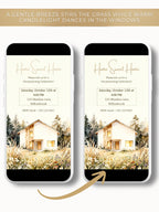 Animated Housewarming Invitation, Digital Evite (Instant Download Editable Canva Template) Warm Cozy Home Sweet New Home Party Video Invite