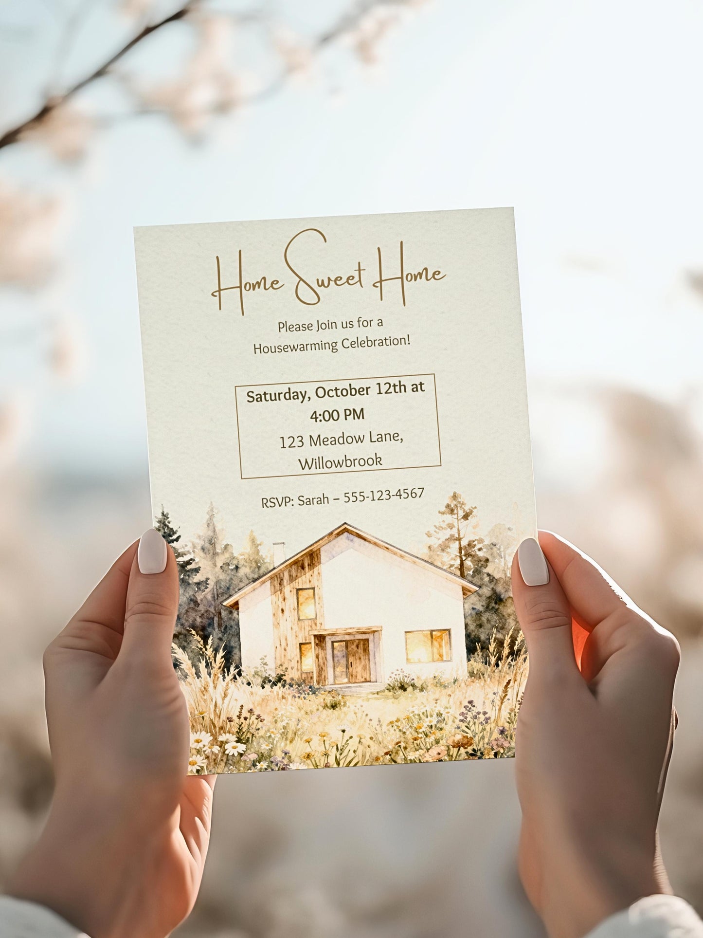 Housewarming Invitation Template (Instant Download Editable Canva Party Invite) Custom Digital or Printable Moving New Home Sweet Home
