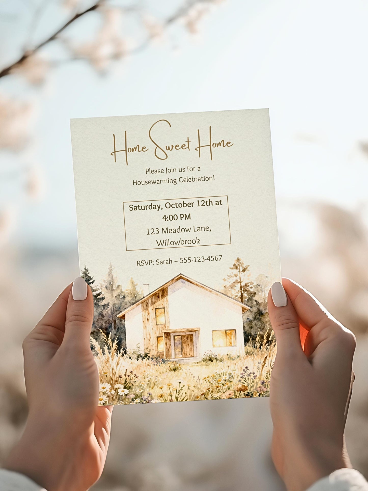 Housewarming Invitation Template (Instant Download Editable Canva Party Invite) Custom Digital or Printable Moving New Home Sweet Home