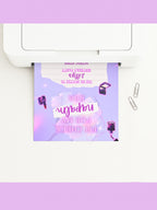 Editable K-Pop Birthday Invitation, Neon Purple Party Invite, Glam Makeup Theme (Instant Download Digital Download Printable Canva Template)