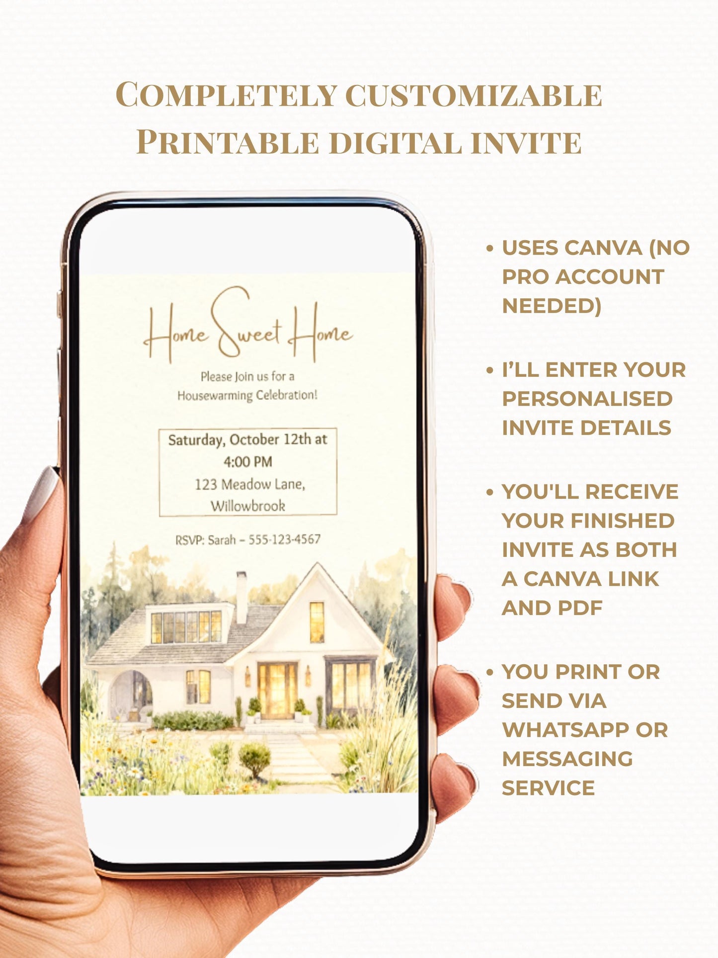 Custom Housewarming Invitation - Personalized Home Portrait Watercolor Invite - Unique Moving Party Announcement (Digital or Printable)