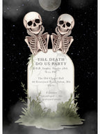 Skeleton Halloween Party Invitation - Digital Spooky Graveyard Themed Invite (Instant Download Canva Template) Fall/Autumn Celebration Evite