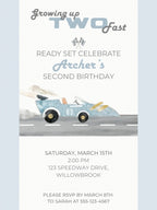 Animated Racing Car 2nd Birthday Invitation (Instant Download Editable Canva Template) Custom Digital Video Evite for Boy’s Party