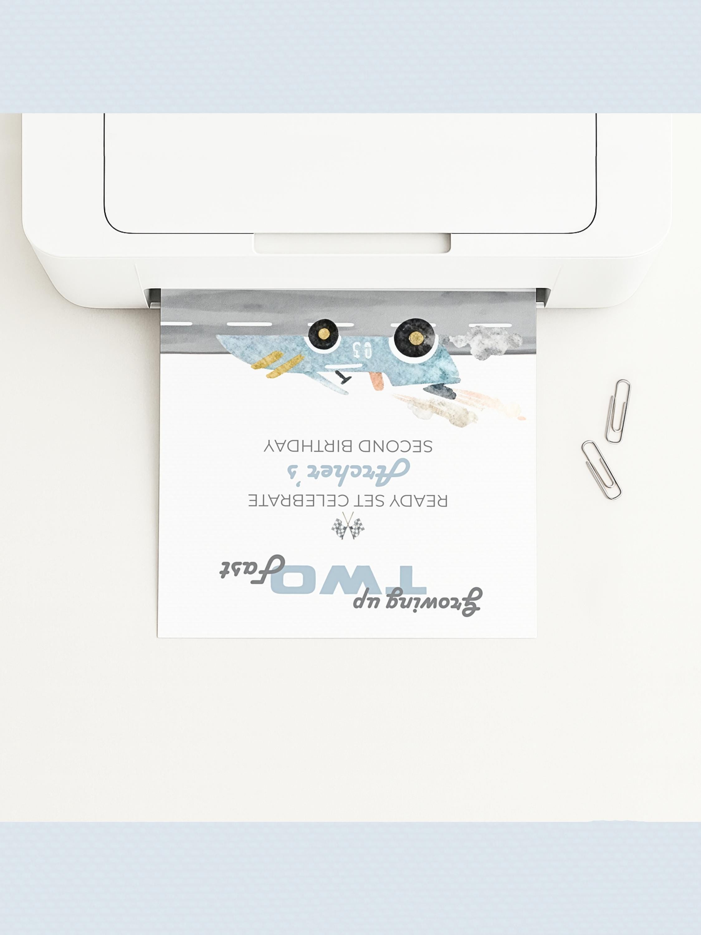 Racing Car 2nd Birthday Invite Printable (Instant Download Editable Canva Template) Custom Digital Video Invitation for Boy’s Party
