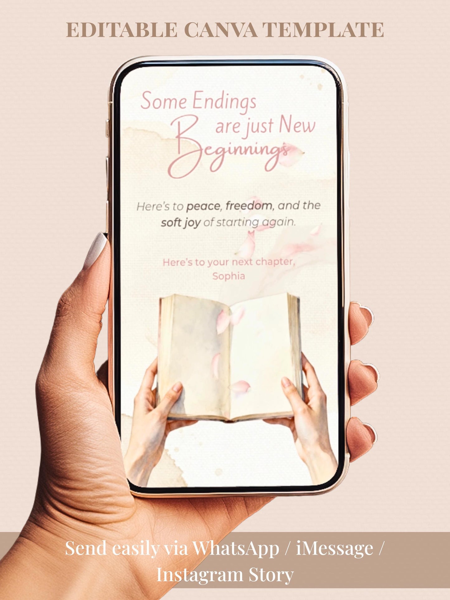 Animated Digital Card for Friend going through Divorce, Separation & New Beginnings (Digital Instant Download Editable Canva Template)