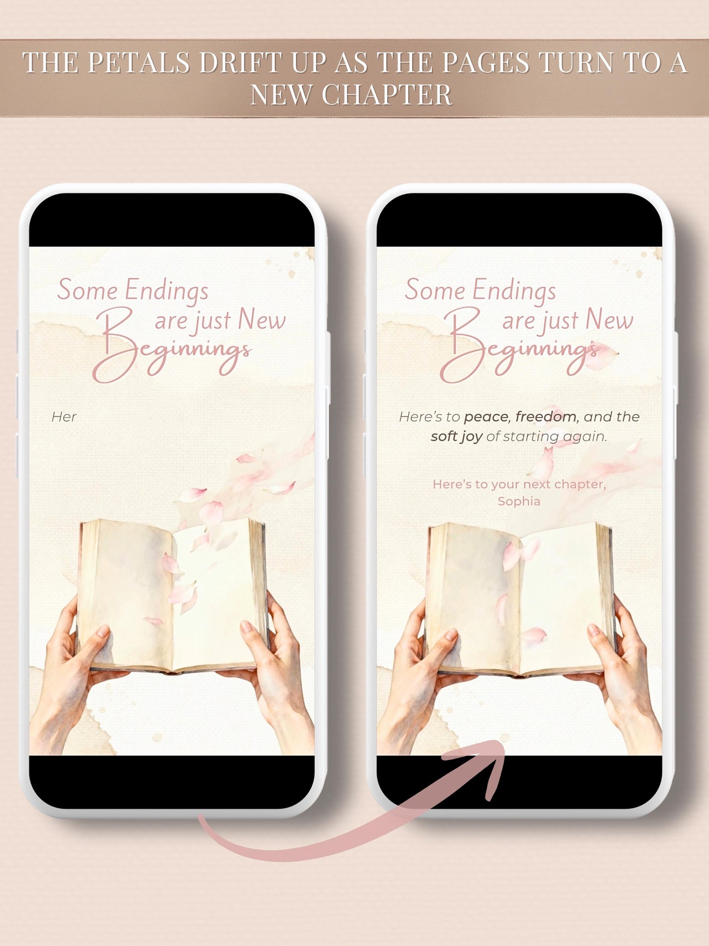 Animated Digital Card for Friend going through Divorce, Separation & New Beginnings (Digital Instant Download Editable Canva Template)