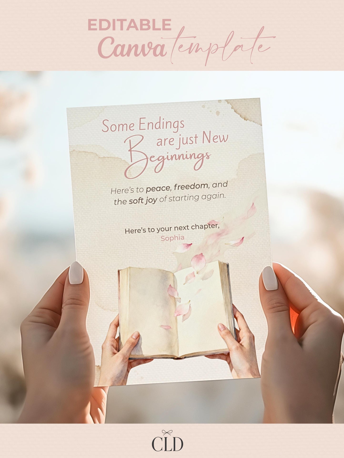 Printable Divorce, Separation, New Beginnings Card (Instant Digital Download Editable Canva Template) Friend Encouragement Well Wishes