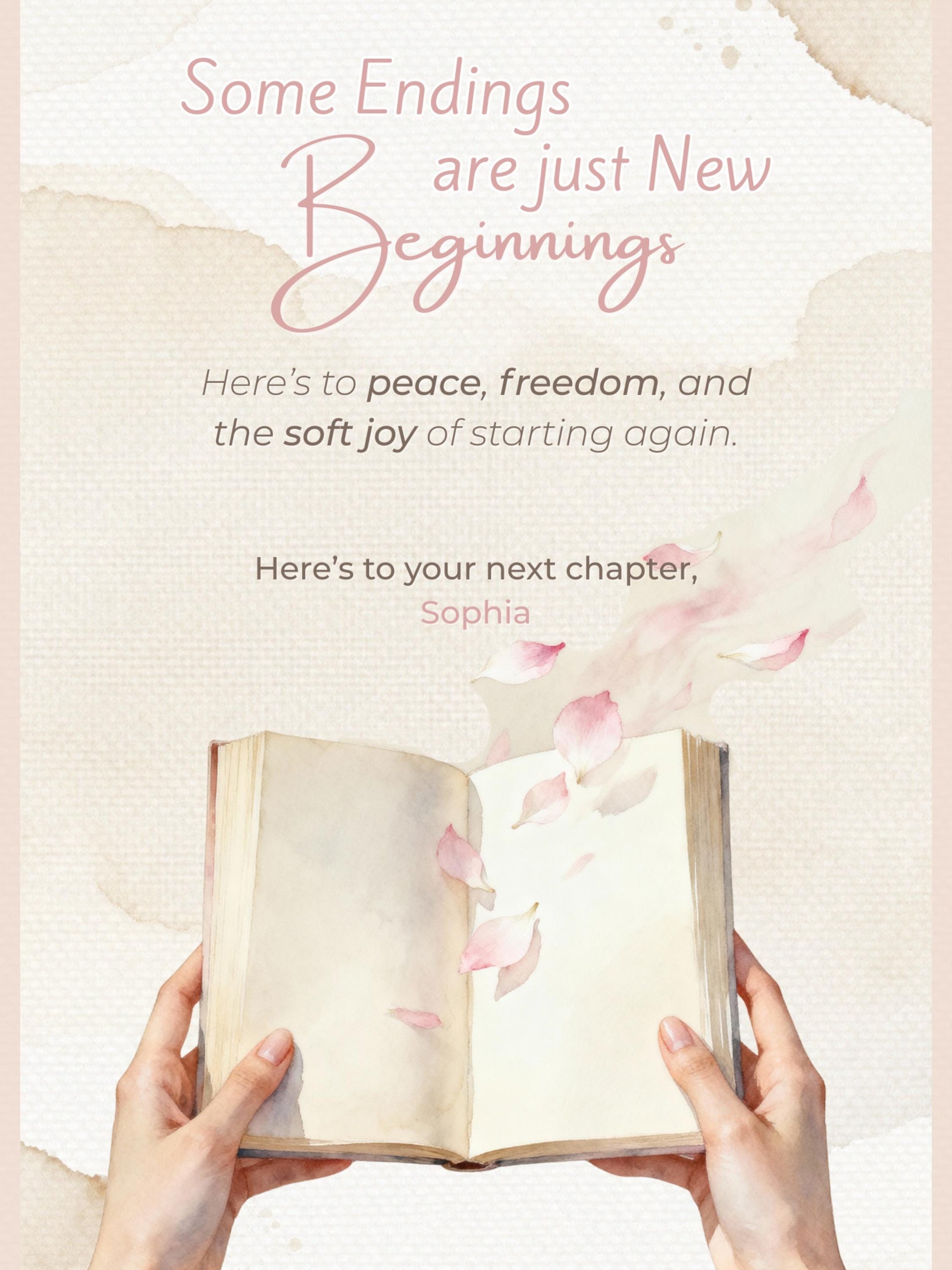 Printable Divorce, Separation, New Beginnings Card (Instant Digital Download Editable Canva Template) Friend Encouragement Well Wishes