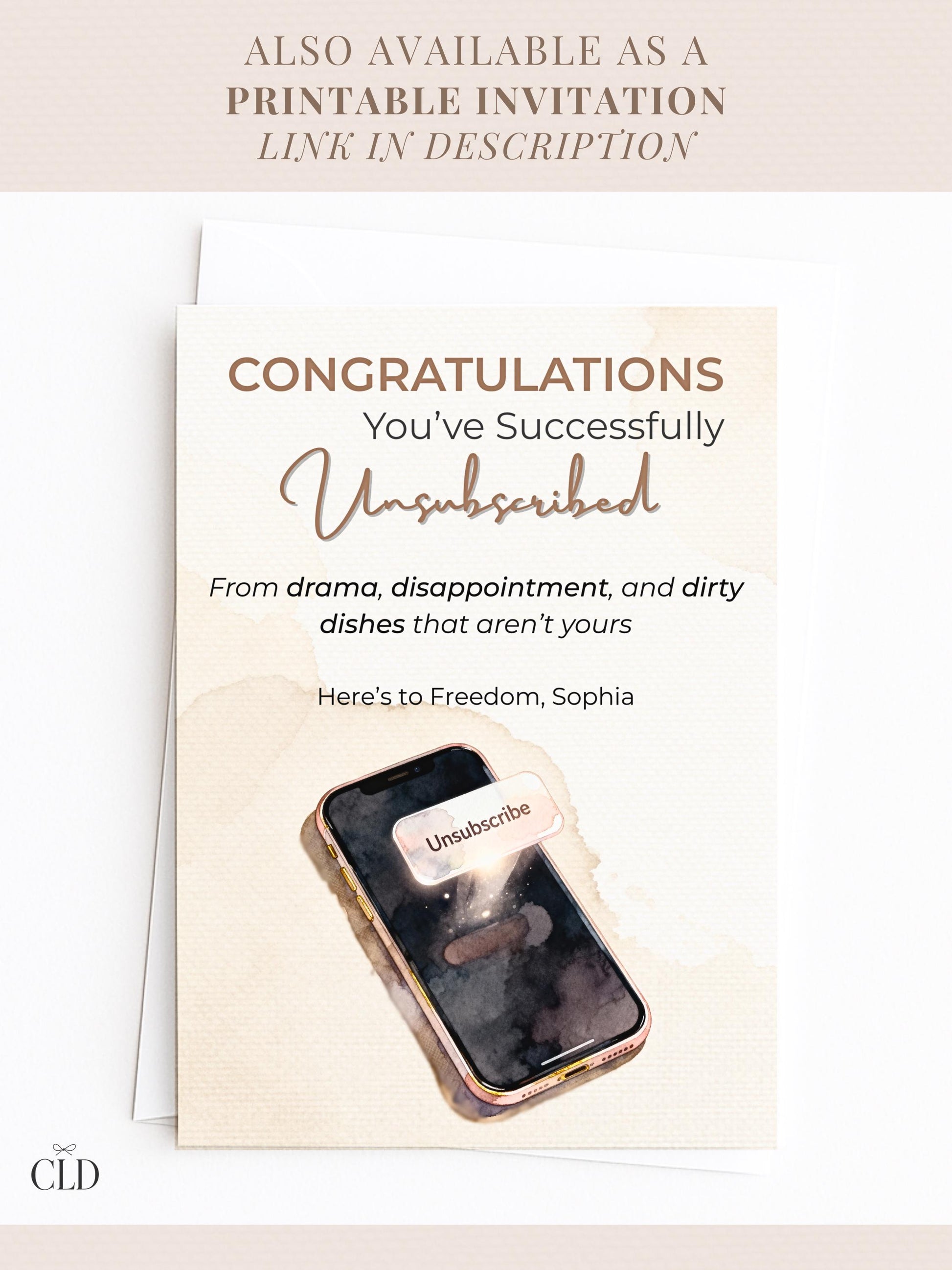 Animated Digital Card for Friend going through Divorce, Separation & Breakup (Digital Instant Download Editable Canva Template) Funny