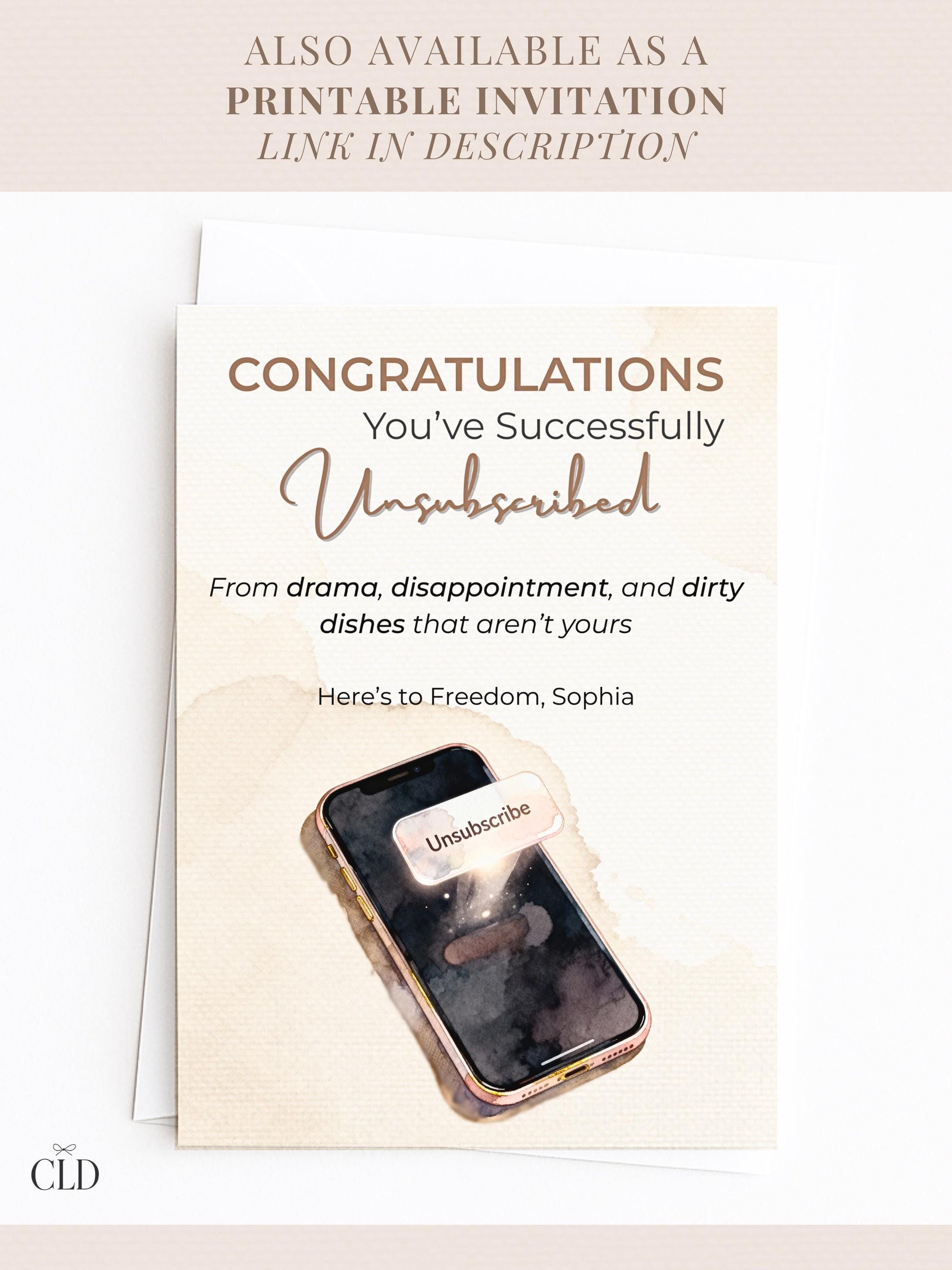 Animated Digital Card for Friend going through Divorce, Separation & Breakup (Digital Instant Download Editable Canva Template) Funny