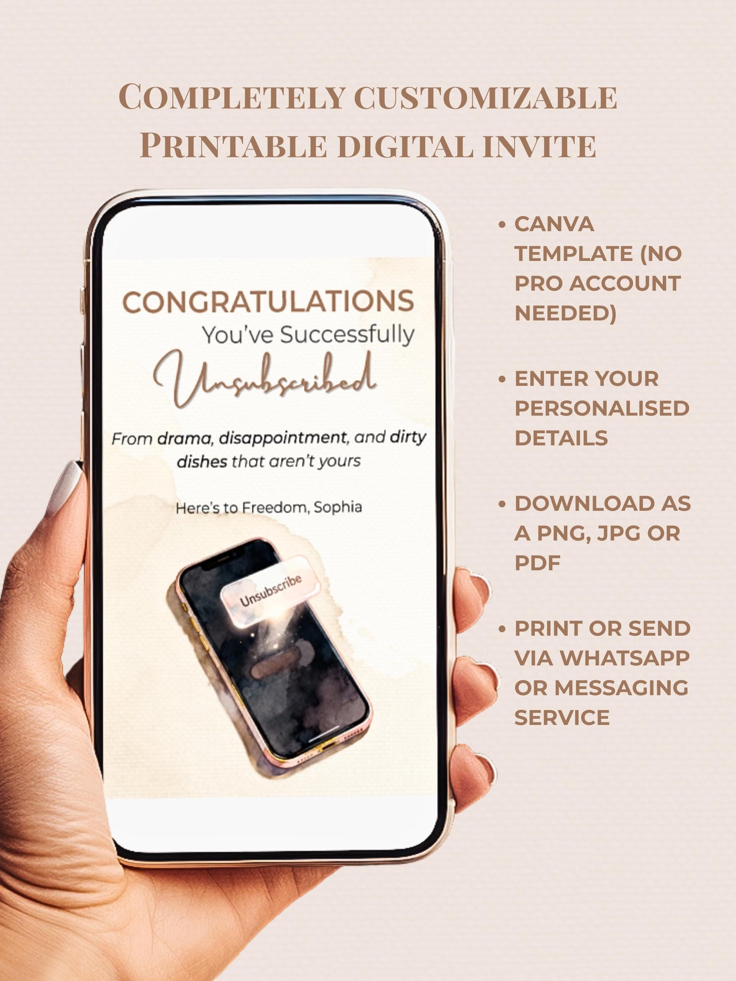 Printable Divorce, Separation, Breakup Card (Instant Digital Download Editable Canva Template) Friend Funny Well Wishes