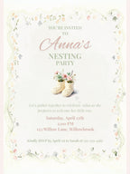 Nesting Party Invitation-Baby Shower Invite (Instant Download Editable Canva Template) Custom Printable Digital Newborn Arrival Evite