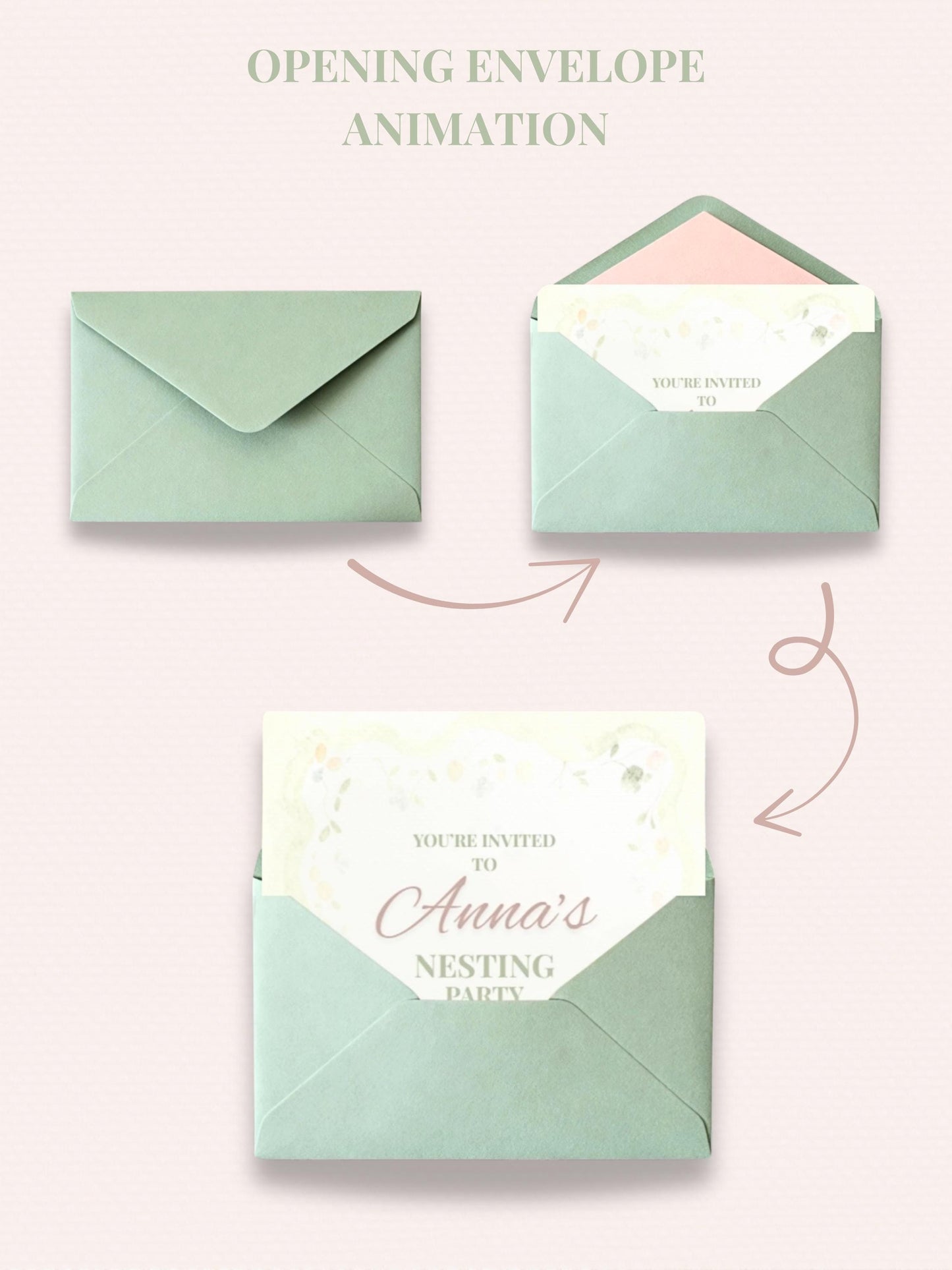 Animated Nesting Party Invitation-Digital Baby Shower Evite (Instant Download Editable Canva Template) Custom Newborn Arrival Invite