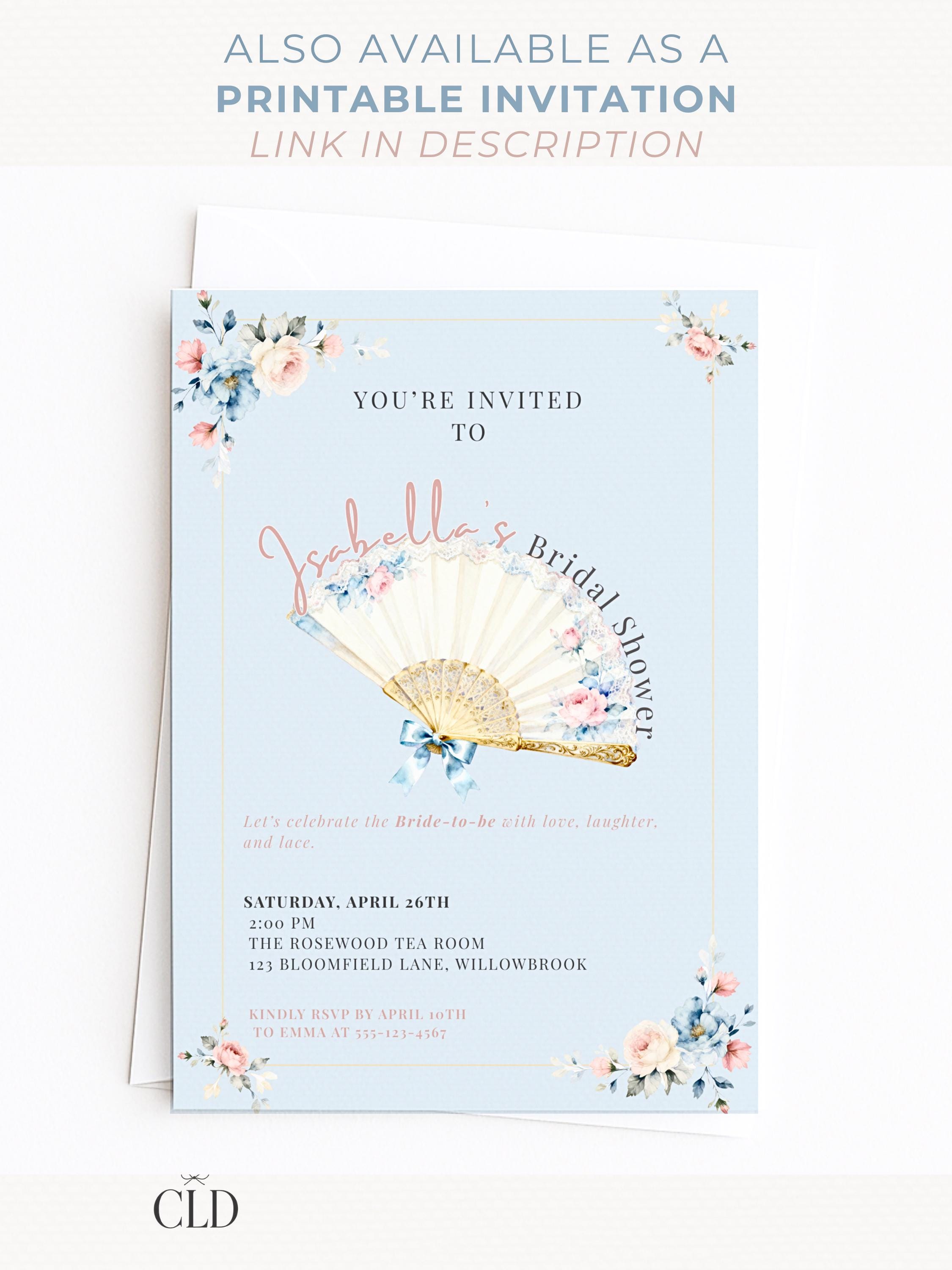 Animated Rococo Bridal Shower Evite-Wedding Luncheon, Bachelorette Hen Party Invitation (Instant Download Editable Canva Template Invite)