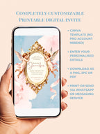Rococo Cherub Baby Shower Invitation - Regencycore Printable Invite (Instant Download Editable Canva Template) Nesting Party Digital Evite