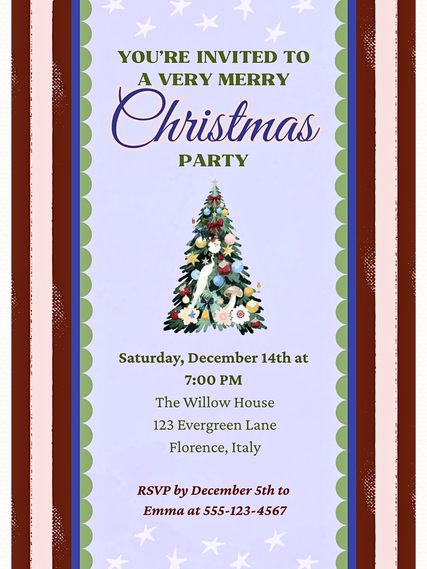 Maximalist Christmas Party Invitation - Bold Retro Holiday Invite (Instant Download Editable Canva Template) Printable & Digital Evite