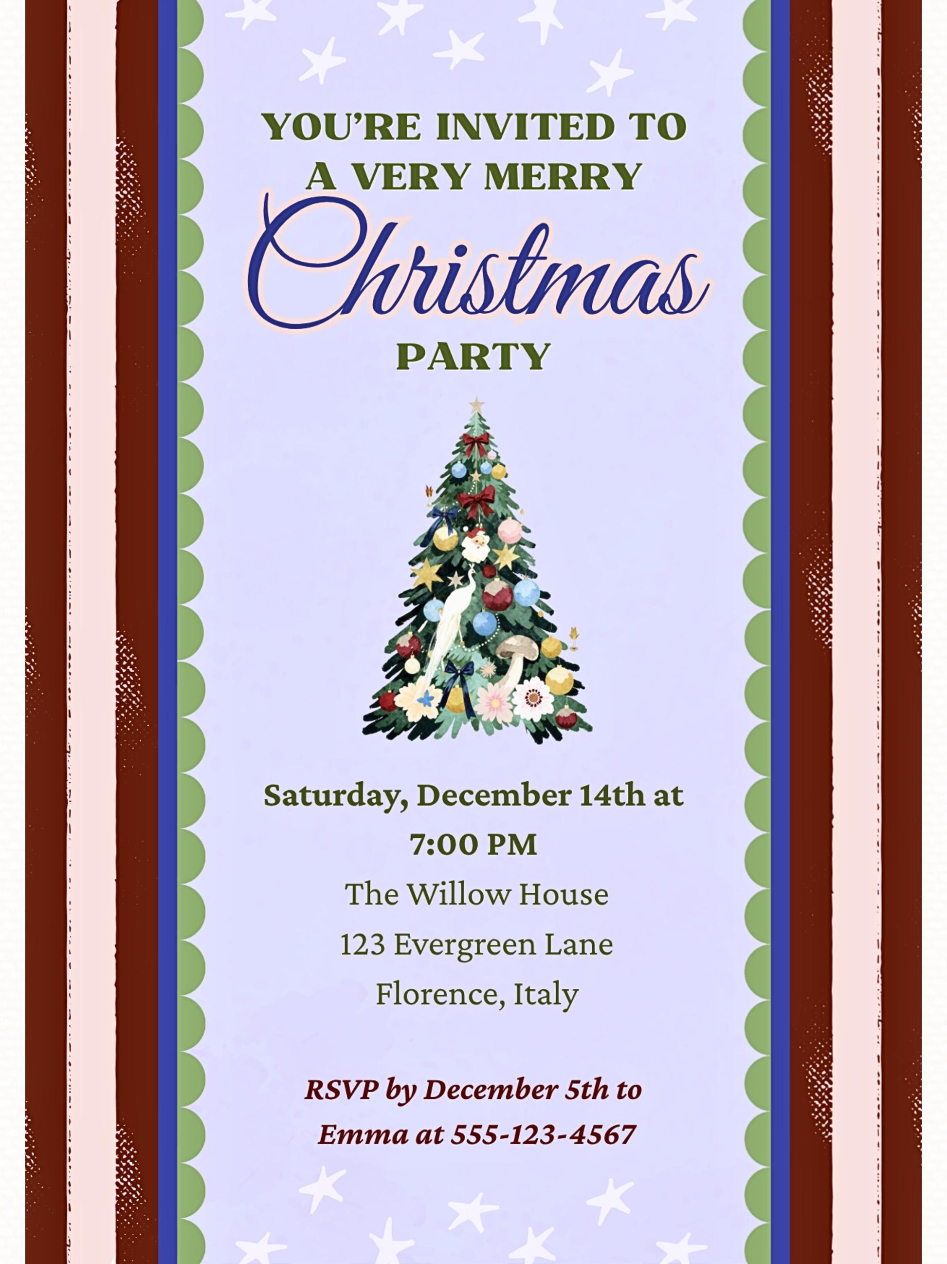 Maximalist Christmas Party Invitation - Bold Retro Holiday Invite (Instant Download Editable Canva Template) Printable & Digital Evite