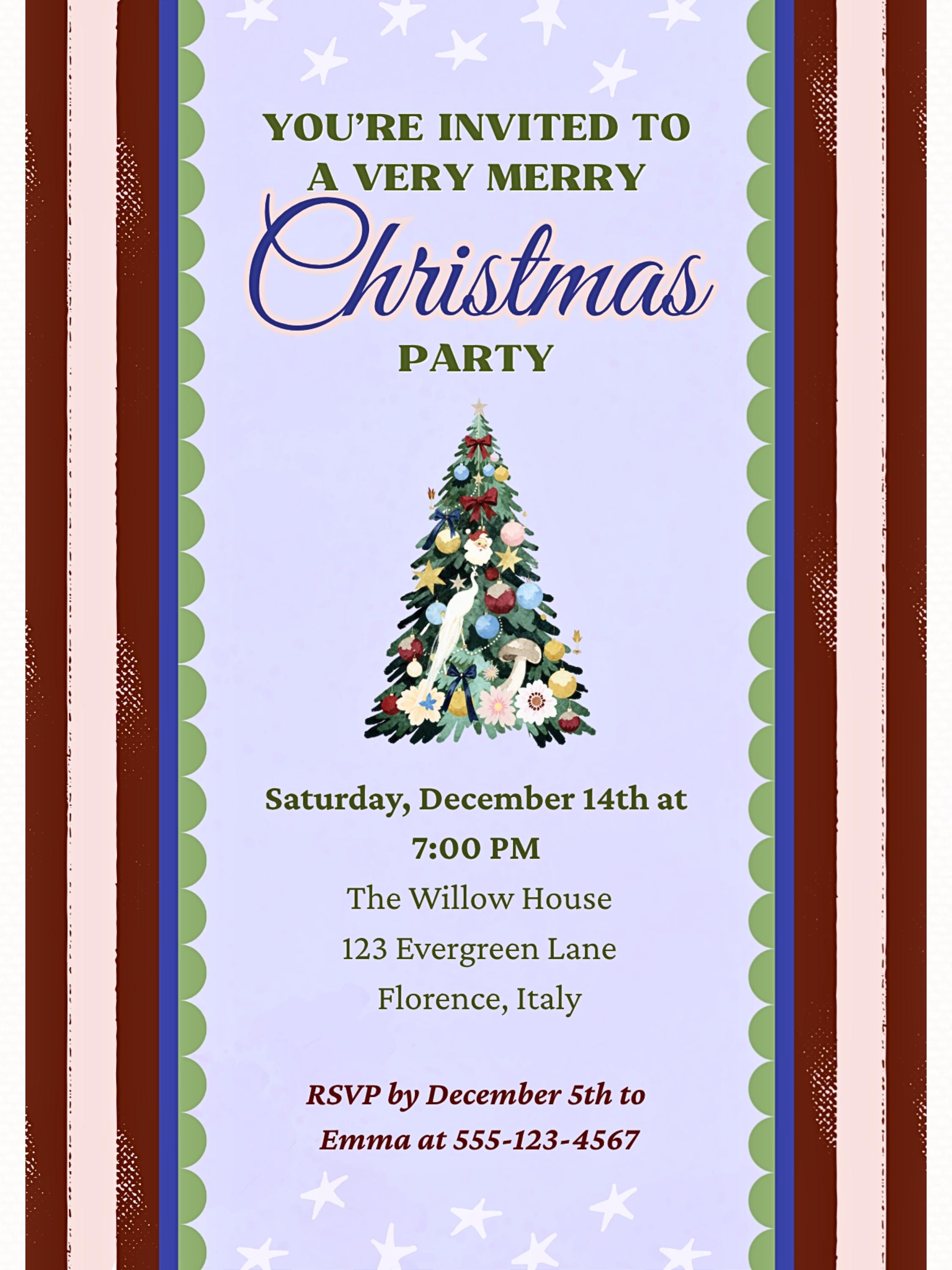 Maximalist Christmas Party Invitation - Bold Retro Holiday Invite (Instant Download Editable Canva Template) Printable & Digital Evite