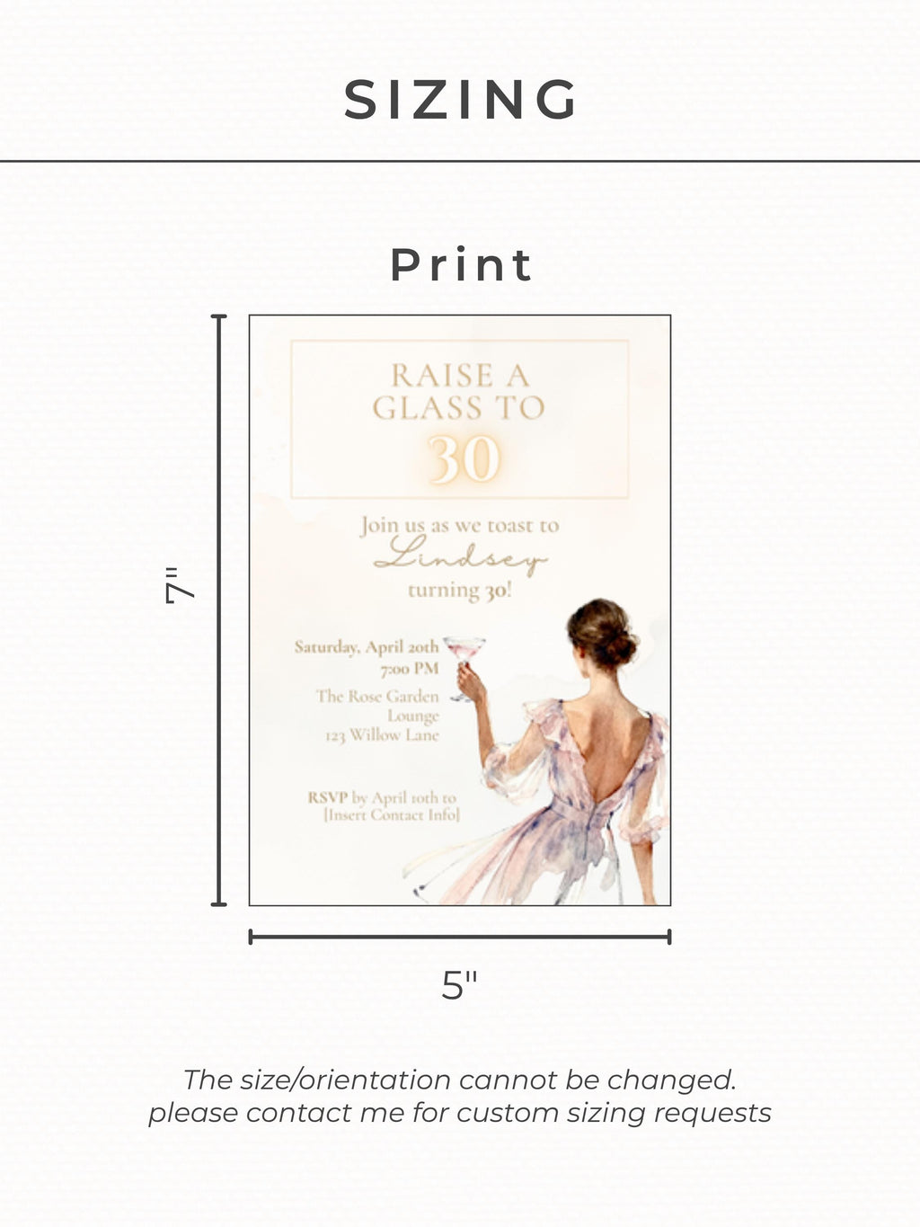 30th Birthday Invitation Template, Editable Digital Invite, Elegant Champagne Toast Party Printable (Instant Download Custom Canva Template)