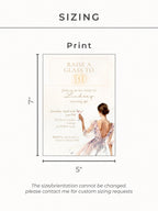 30th Birthday Invitation Template, Editable Digital Invite, Elegant Champagne Toast Party Printable (Instant Download Custom Canva Template)