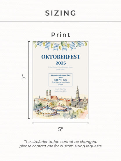 Oktoberfest Invite, Beer Festival Party Invitation, Editable Template, Printable German Beer Celebration Evite, Canva Digital Download