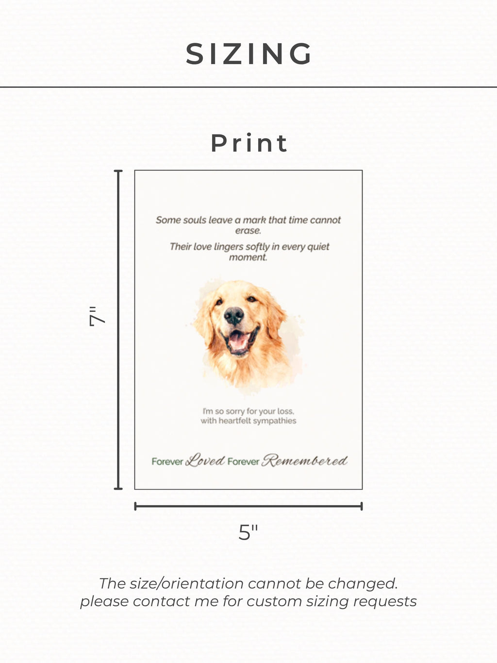 Custom Pet Sympathy Card & Watercolor Portrait Keepsake - Pet Loss Memorial Gift -Personalized Pet Bereavement Card-Editable Canva Template
