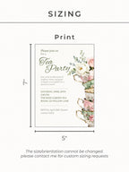 Tea Party Invitation Template, Editable Canva Invite, Floral Teacup Printable, Garden Party, Bridal Evite, Baby Shower, Instant Download