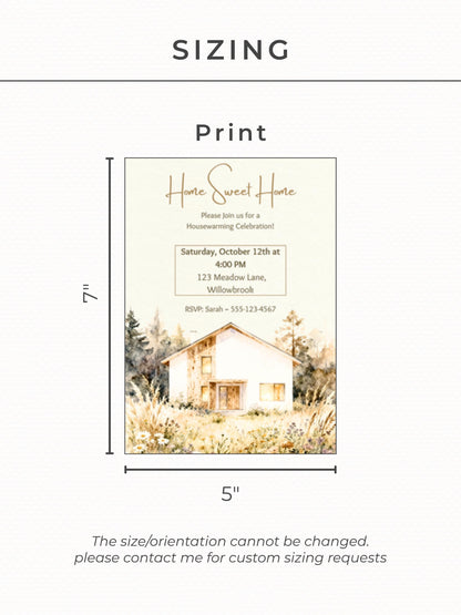 Custom Housewarming Invitation - Personalized Home Portrait Watercolor Invite - Unique Moving Party Announcement (Digital or Printable)