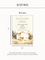 Custom Housewarming Invitation - Personalized Home Portrait Watercolor Invite - Unique Moving Party Announcement (Digital or Printable)