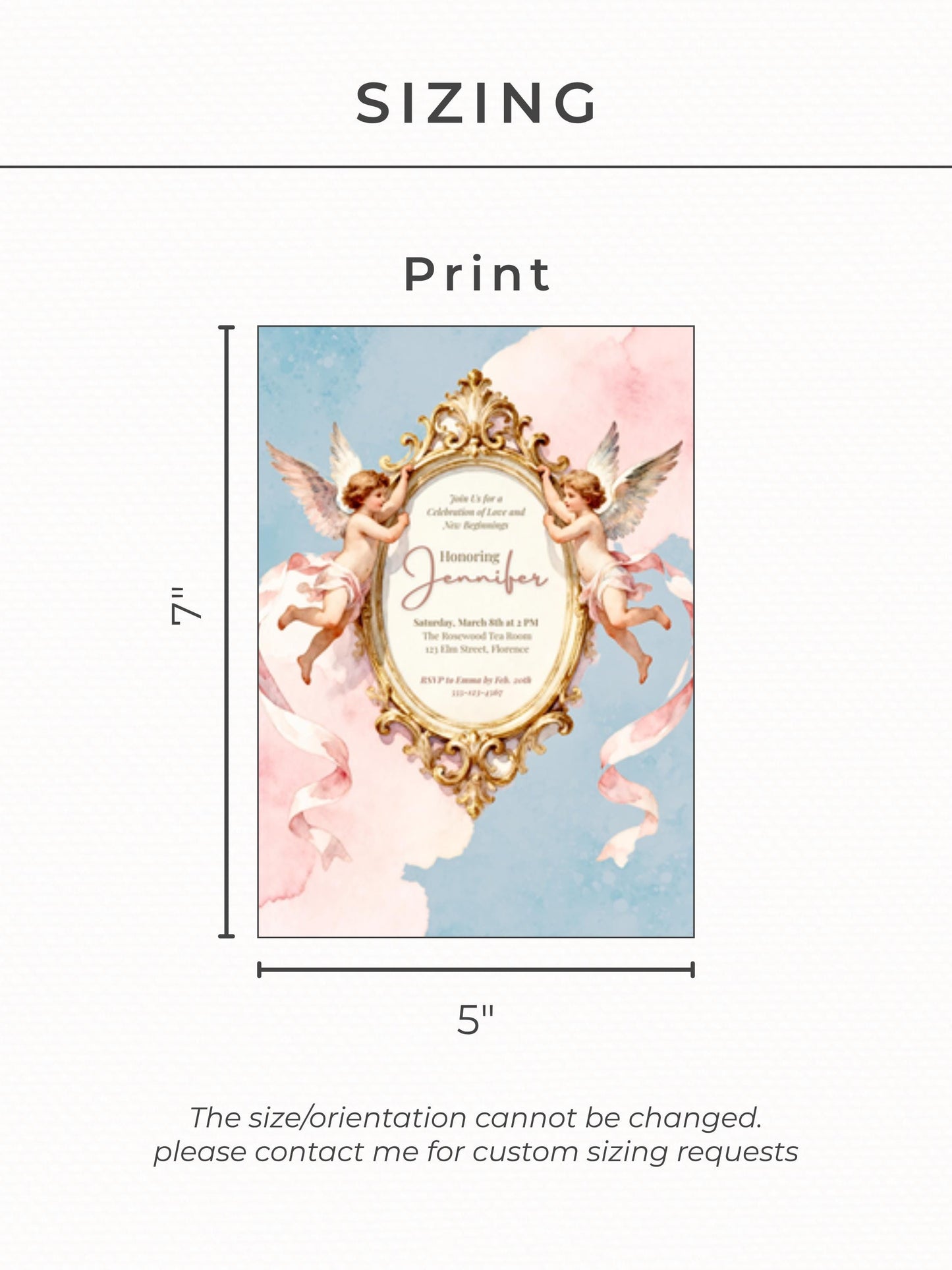 Rococo Cherub Baby Shower Invitation - Regencycore Printable Invite (Instant Download Editable Canva Template) Nesting Party Digital Evite