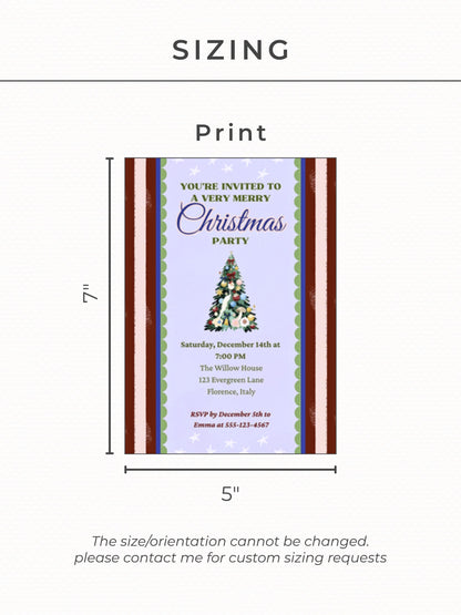 Maximalist Christmas Party Invitation - Bold Retro Holiday Invite (Instant Download Editable Canva Template) Printable & Digital Evite