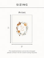 Editable Christmas Card with Newsletter - Botanical Orange Wreath Holiday Card Template, Canva Printable or Digital Family Greeting