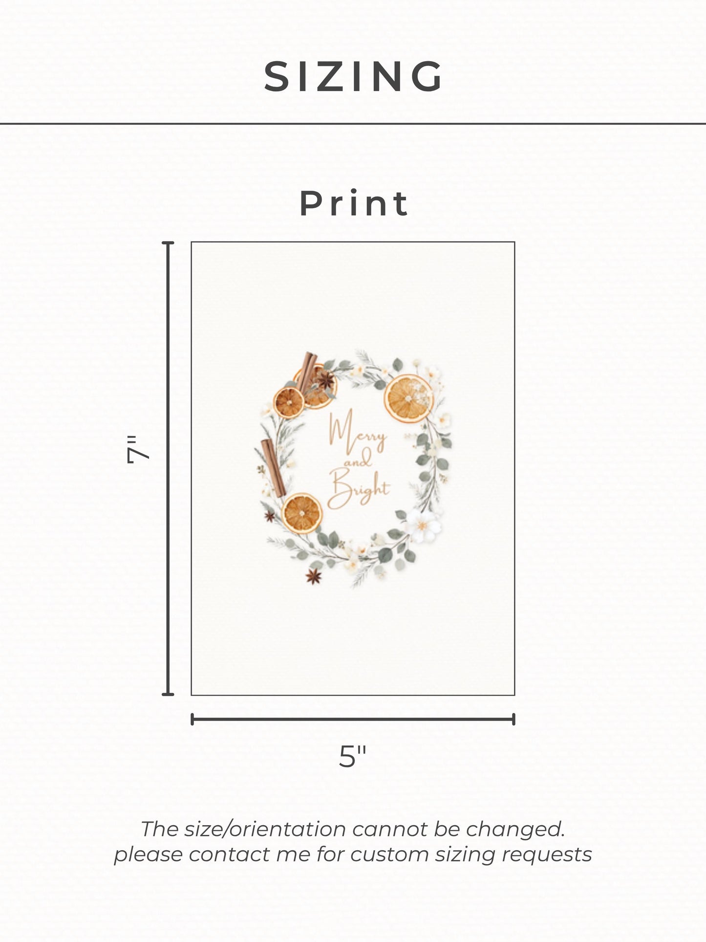 Editable Christmas Card with Newsletter - Botanical Orange Wreath Holiday Card Template, Canva Printable or Digital Family Greeting