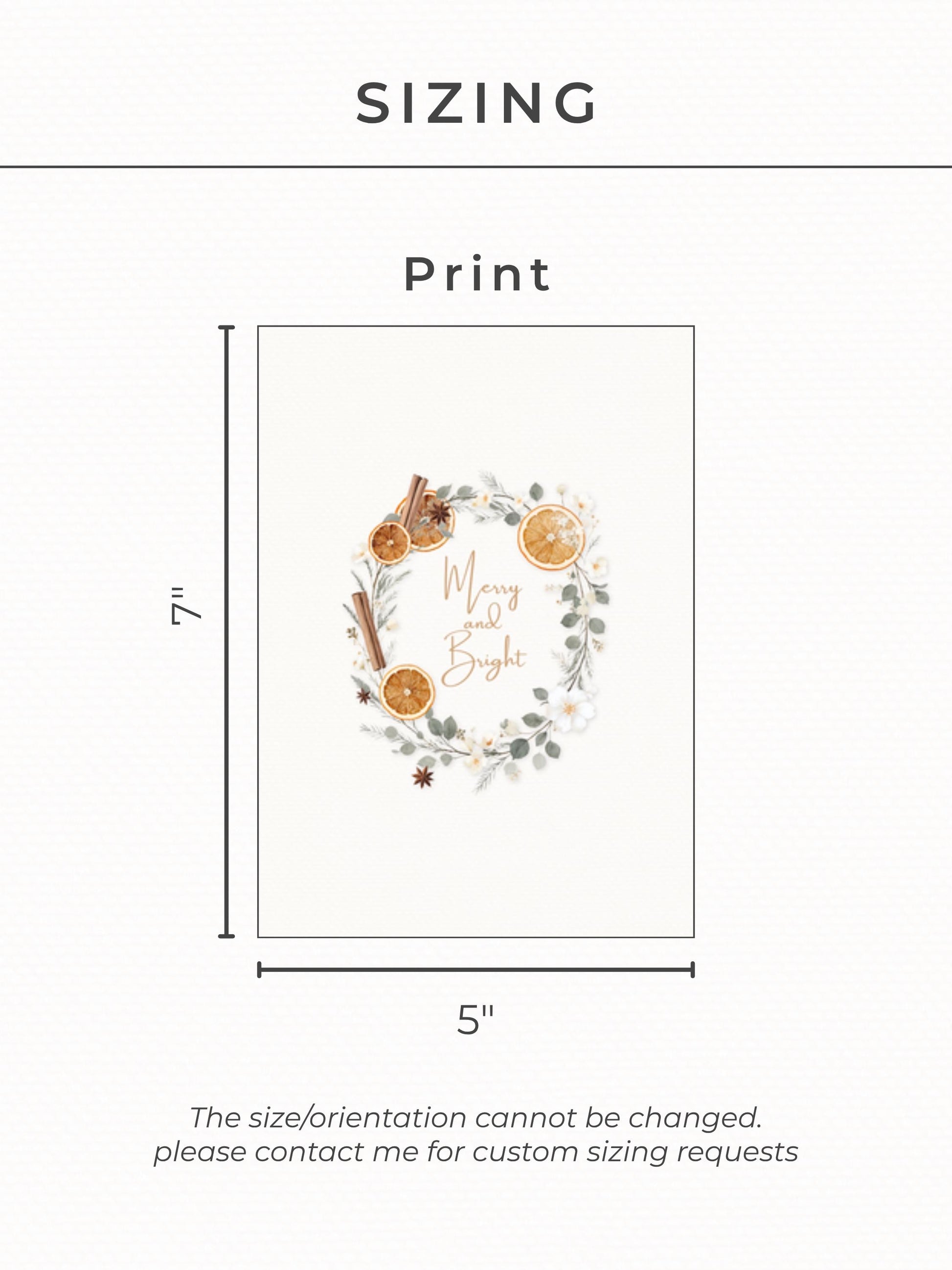 Editable Christmas Card with Newsletter - Botanical Orange Wreath Holiday Card Template, Canva Printable or Digital Family Greeting