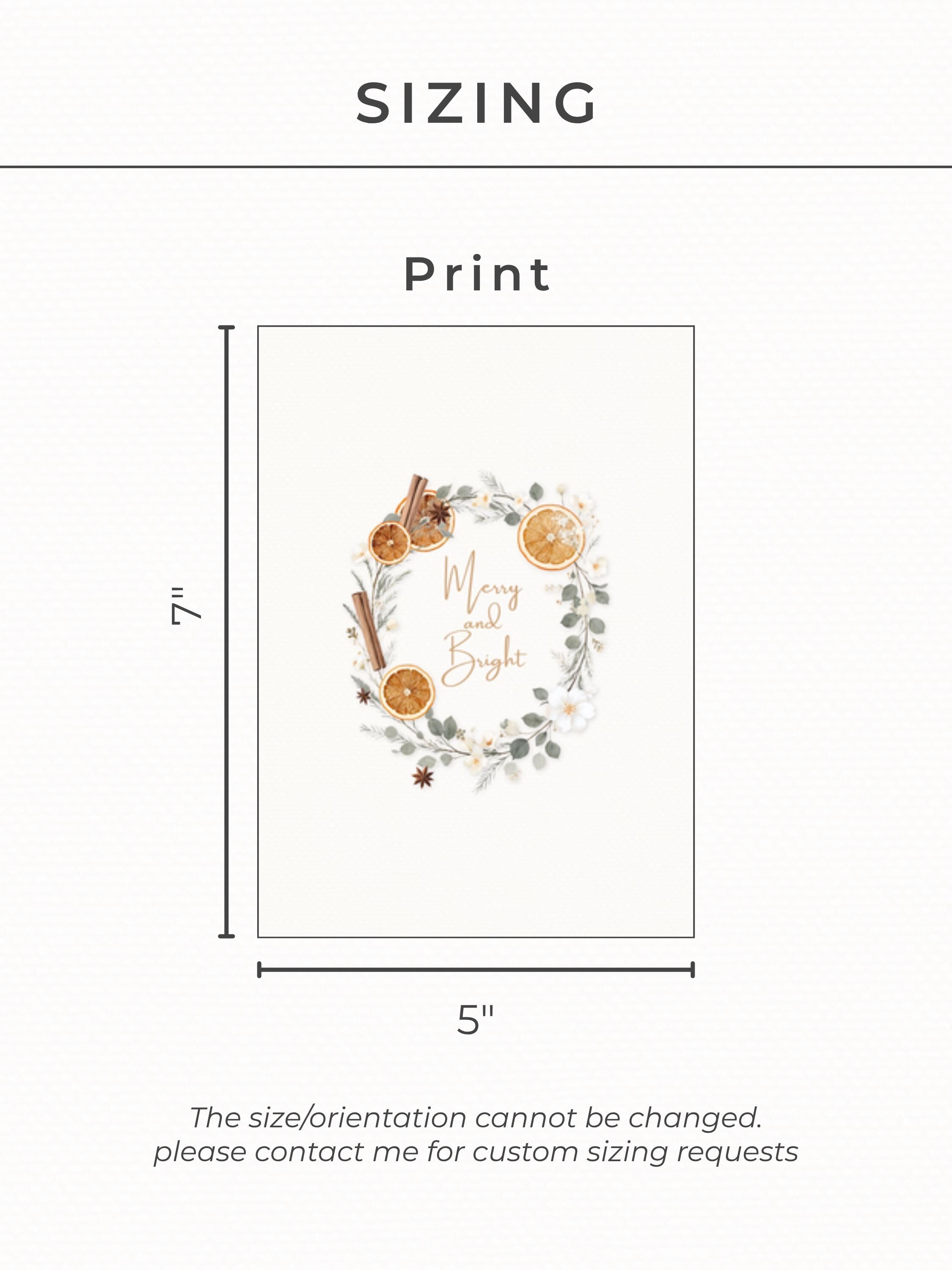 Editable Christmas Card with Newsletter - Botanical Orange Wreath Holiday Card Template, Canva Printable or Digital Family Greeting