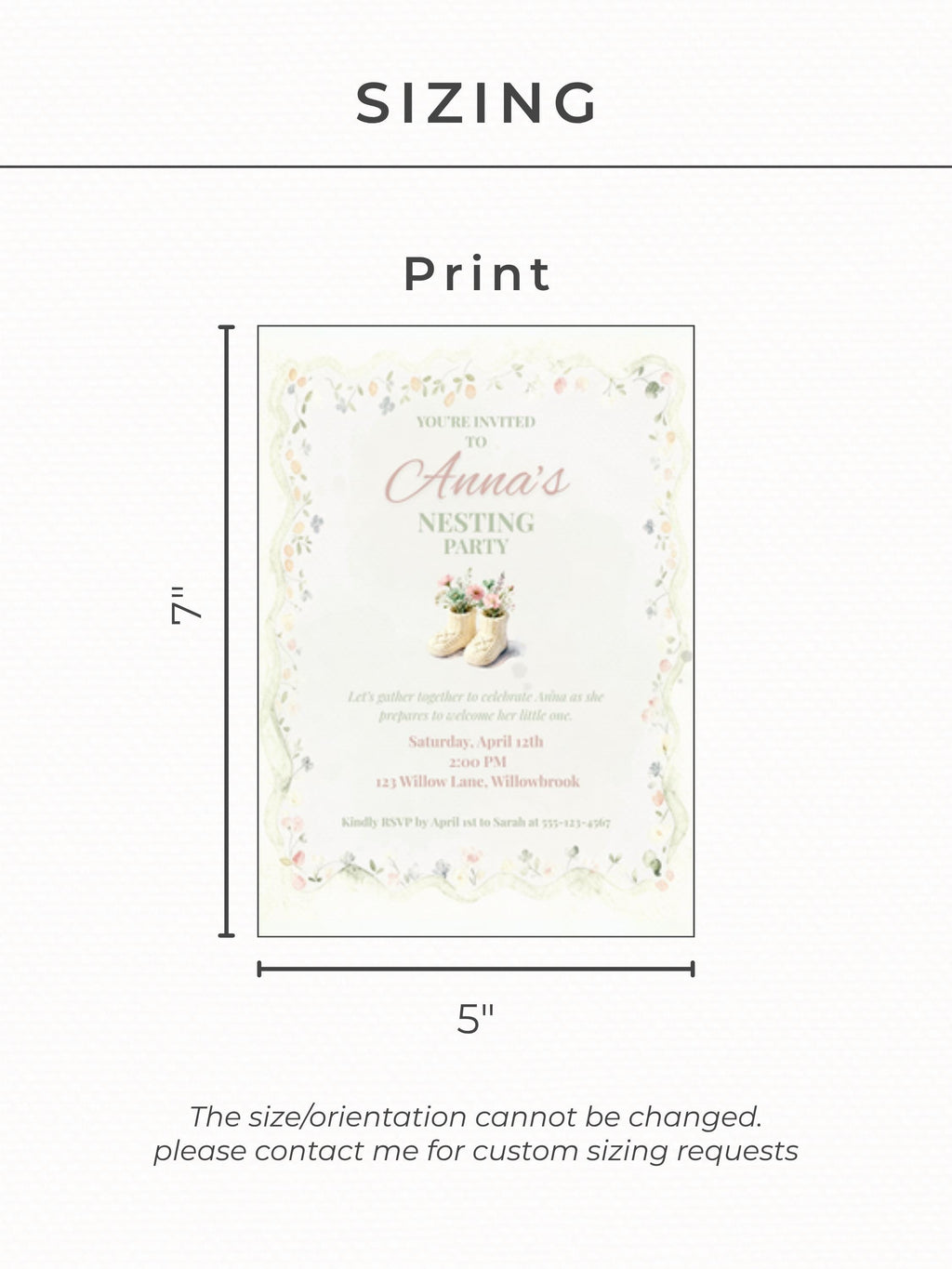 Nesting Party Invitation-Baby Shower Invite (Instant Download Editable Canva Template) Custom Printable Digital Newborn Arrival Evite