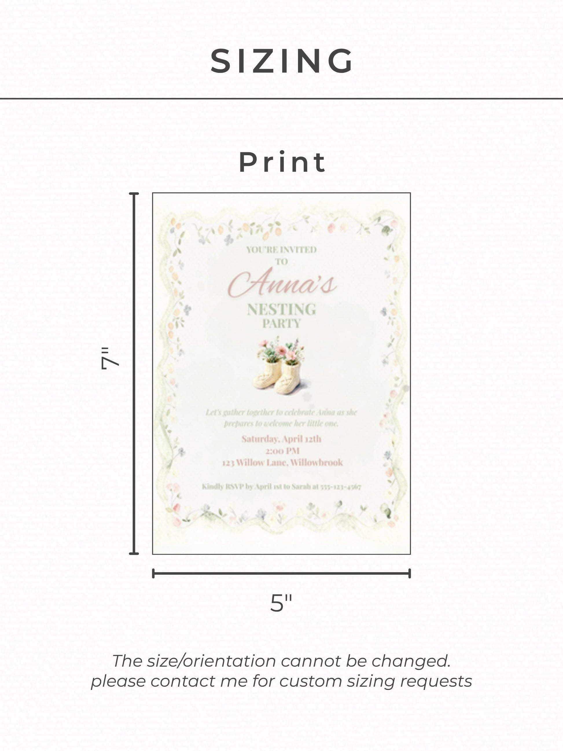 Nesting Party Invitation-Baby Shower Invite (Instant Download Editable Canva Template) Custom Printable Digital Newborn Arrival Evite