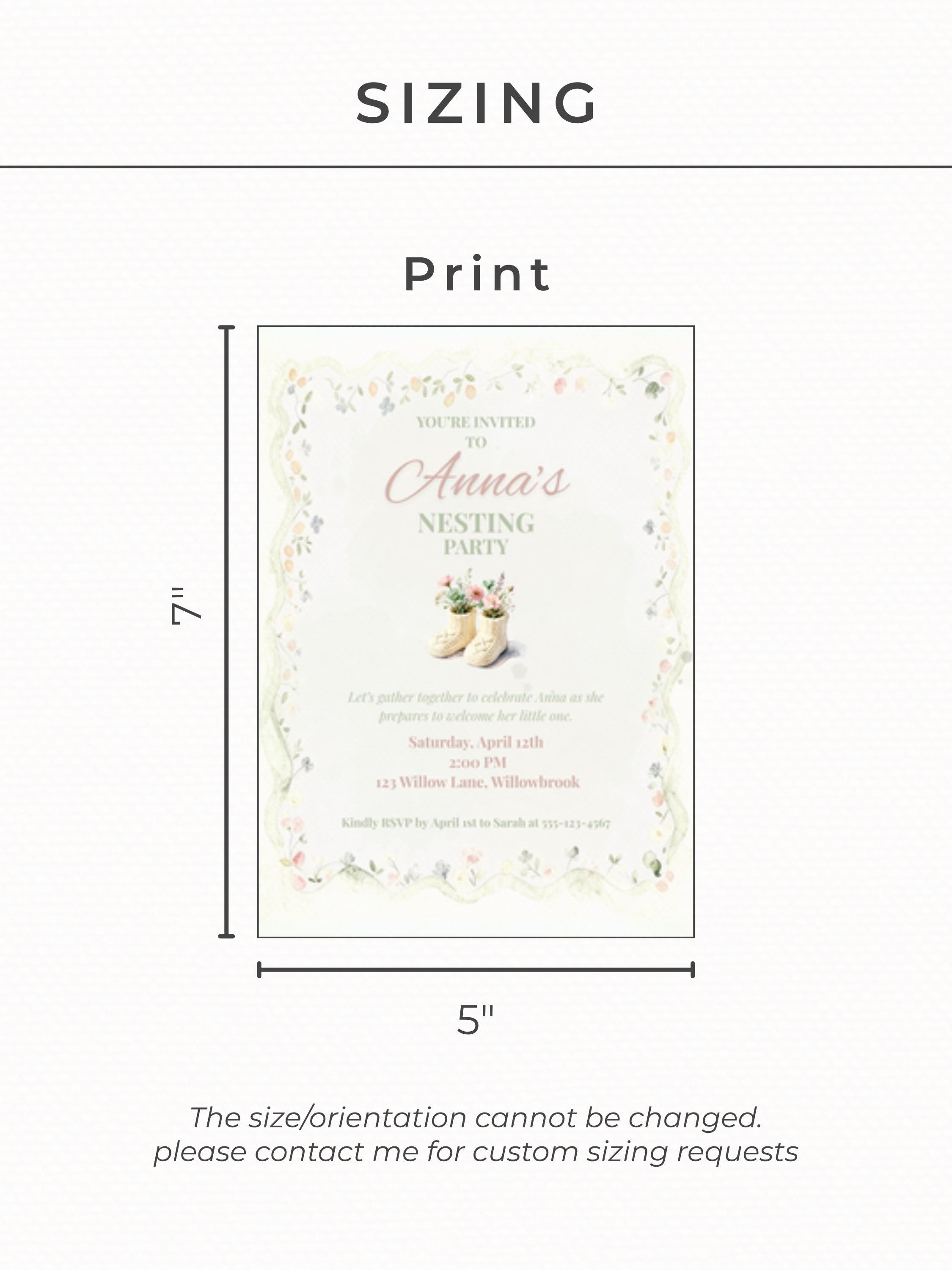 Nesting Party Invitation-Baby Shower Invite (Instant Download Editable Canva Template) Custom Printable Digital Newborn Arrival Evite