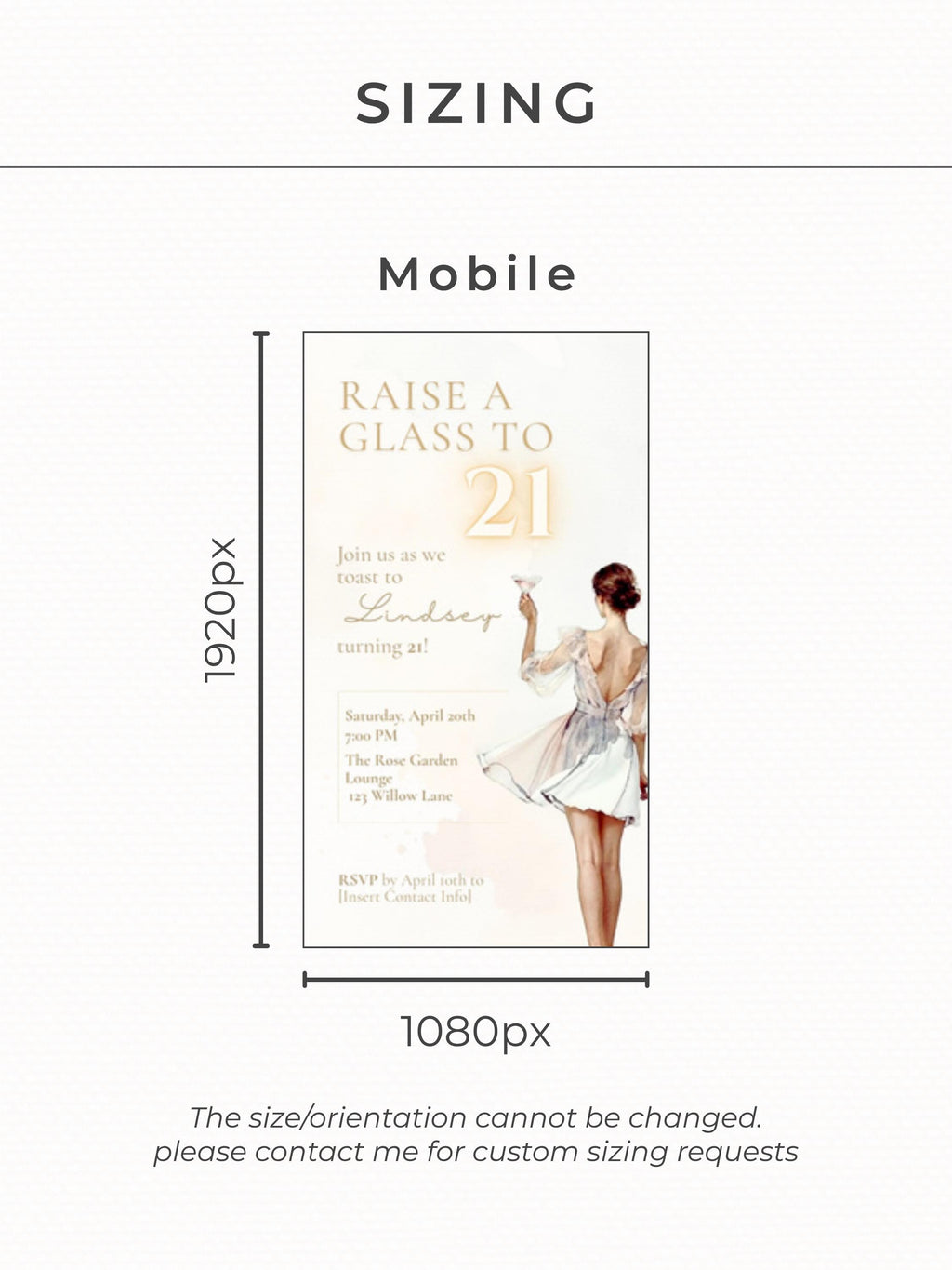 Animated 21st Birthday Invitation (Instant Download Editable Canva Template) Raise a Glass Champagne Theme Evite for WhatsApp or Text