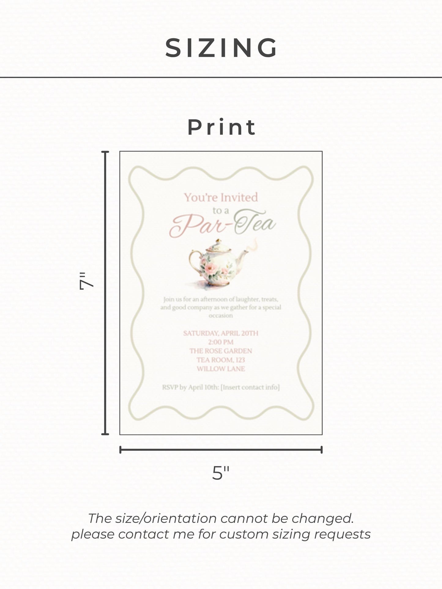 Editable Tea Party Invitation - Afternoon Tea, Birthday, Garden, Bridal Events Evite (Instant Download Printable Digital Canva Template)