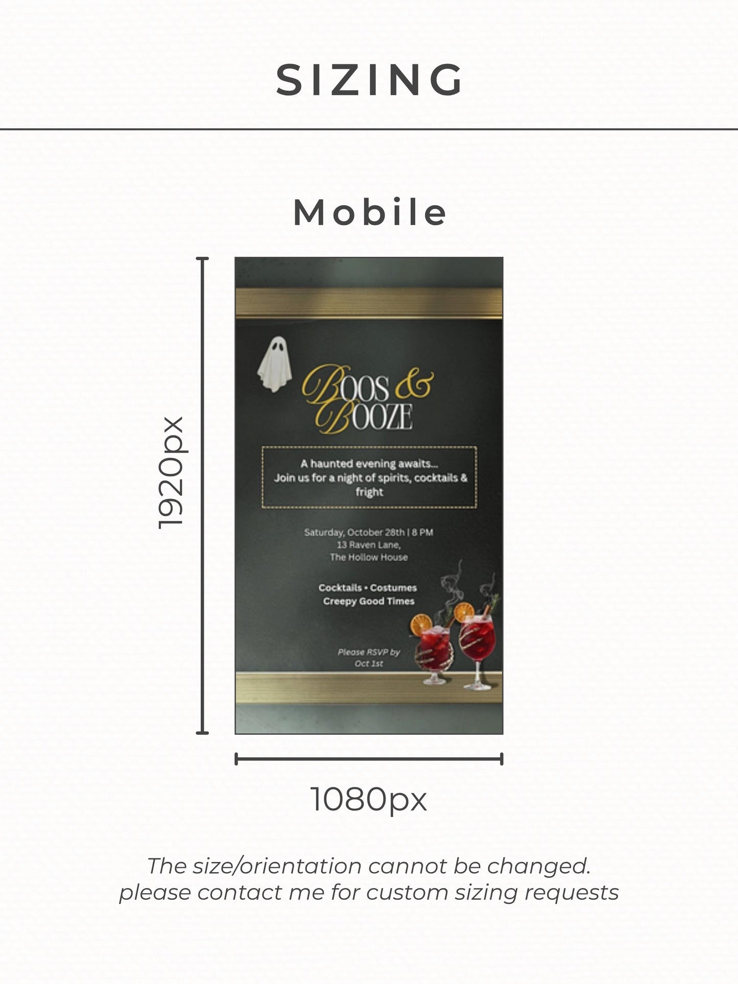 Boos and Booze Evite, Haunted Halloween Party Invitation, Spooky Cocktail Digital Invite, Editable Canva Template, Animated Halloween Evite