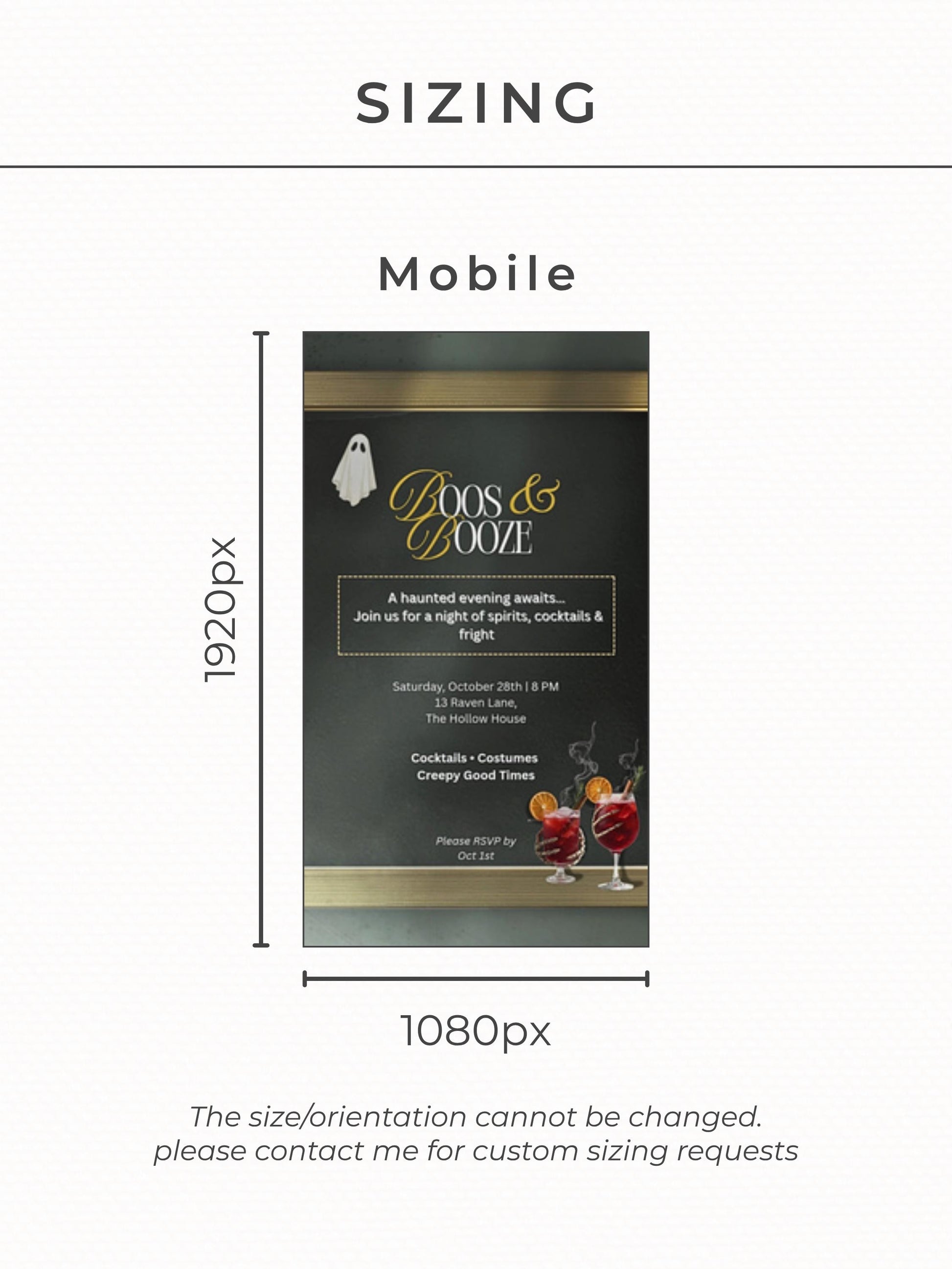 Boos and Booze Evite, Haunted Halloween Party Invitation, Spooky Cocktail Digital Invite, Editable Canva Template, Animated Halloween Evite