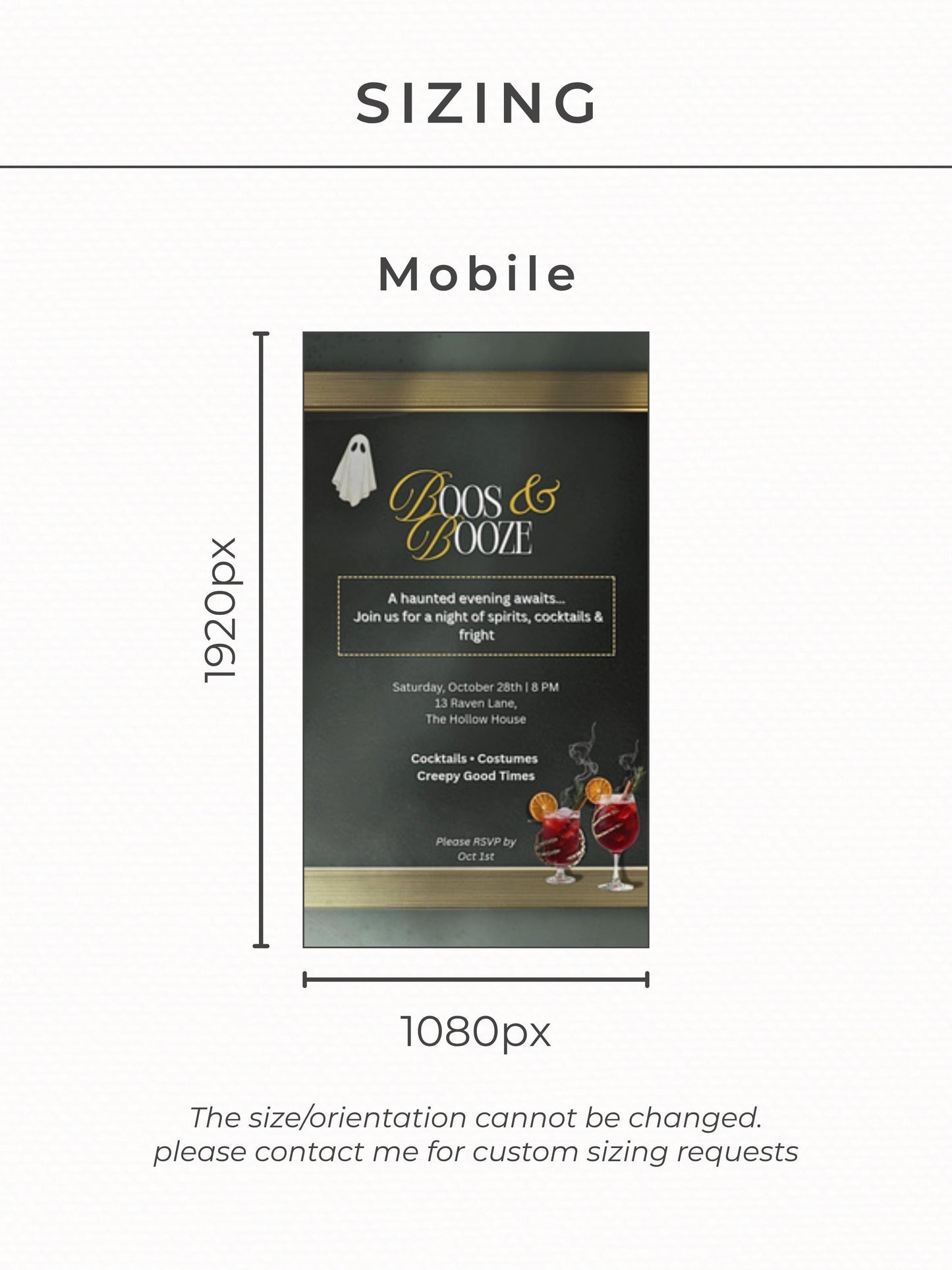 Boos and Booze Evite, Haunted Halloween Party Invitation, Spooky Cocktail Digital Invite, Editable Canva Template, Animated Halloween Evite